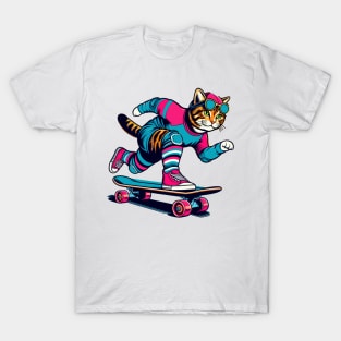 Skateboarding Cat T-Shirt